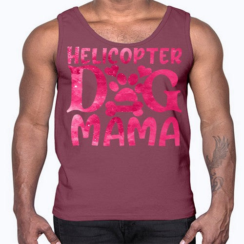 helicopter dog mama 148#- dogs- Cotton Tank