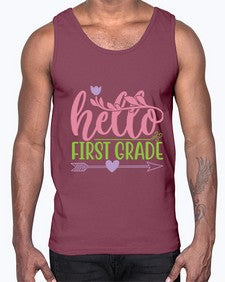 hello first grade 269#- first grade- Cotton Tank