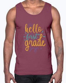 hello first grade 276#- first grade- Cotton Tank