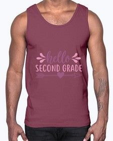 hello second grade 324#- second grade- Cotton Tank