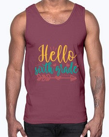 hello sixth grade 334#- sixth grade- Cotton Tank