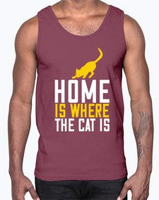 home is where the cat is Style 49#- cats- Cotton Tank
