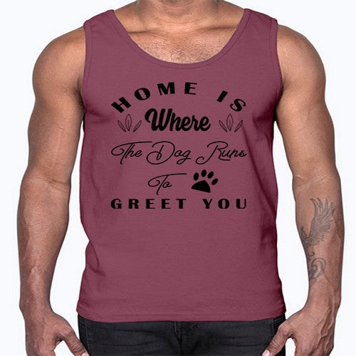 home is where the dog 153#- dogs- Cotton Tank