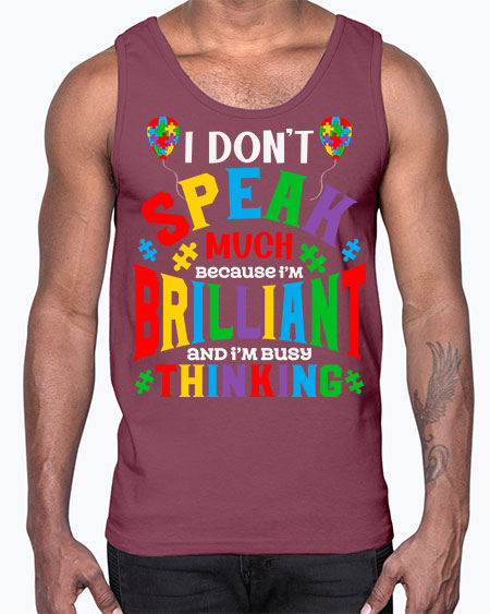 i dont speak much autism 91#- autism- Cotton Tank