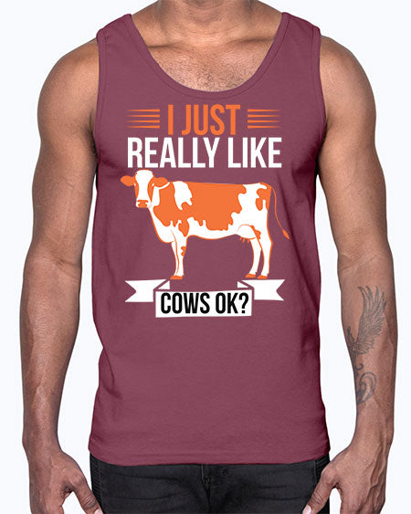 i just really like cows ok Style 3#- cow- Cotton Tank