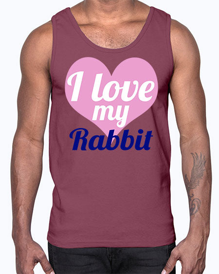 i love my rabbit- rabbit- Cotton Tank