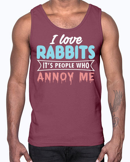 i love rabbits its people who annoy me- rabbit- Cotton Tank