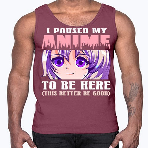 i paused my anime to be here236#- anime- Cotton Tank
