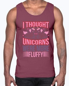 i thought unicorns were more fluffy 193#- unicorn- Cotton Tank