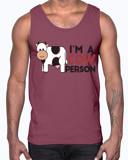 im a cow person- cow- Cotton Tank