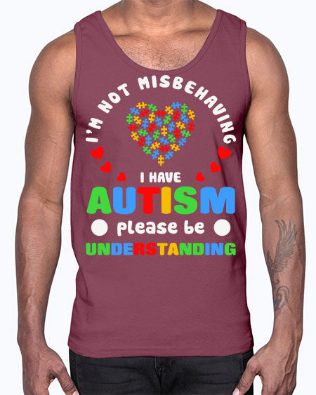 im not misbehaving i have 95#- autism- Cotton Tank