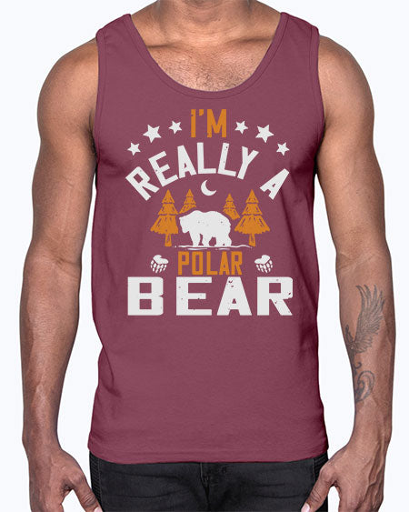 im really a polar bear 147#- bears - animals- Cotton Tank