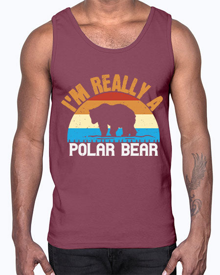 im really a polar bear 149#- bears - animals- Cotton Tank