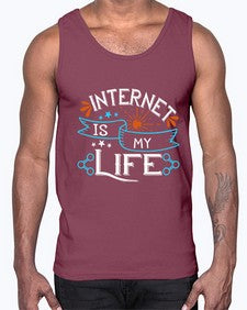 internet is my life 66#- internet- Cotton Tank