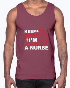 keep calm i m allmost a nurse 1024#- nurse- Cotton Tank