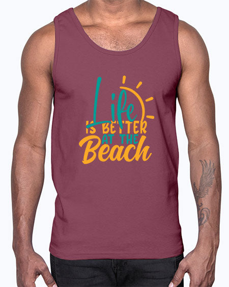 life is better at the beach Style 92#- summer- Cotton Tank