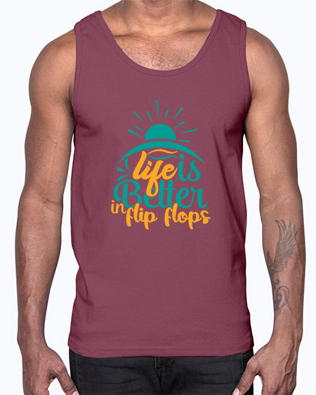 life is better in flip flops Style 89#- summer- Cotton Tank