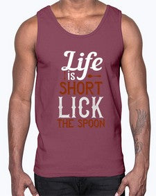 life is short lick the spoon 316#- cooking- Cotton Tank