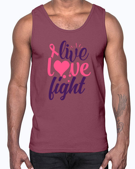 live love fight Style 8#- breast cancer- Cotton Tank