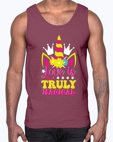 love is truly magical 270#- unicorn- Cotton Tank