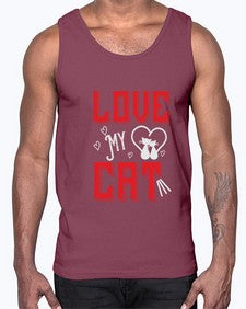 love my cat Style 67#- cats- Cotton Tank