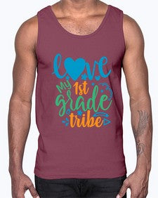 love my first grade tribe 519#- first grade- Cotton Tank