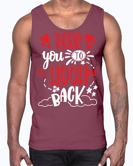 love you to the moon and back 4#- moon- Cotton Tank