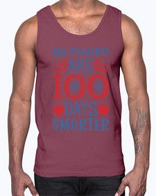 my students are days smarter 543#- one hundred days- Cotton Tank