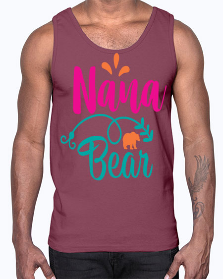 nana bear 197#- bears - animals- Cotton Tank