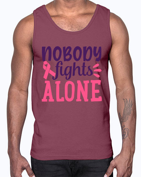 nobody fights alone Style 6#- breast cancer- Cotton Tank