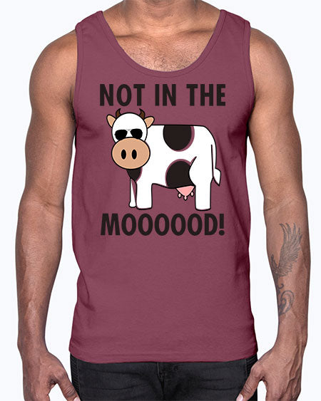 not in the mooood - cow- Cotton Tank