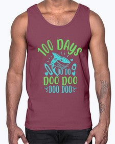 one hundred days shark doo doo 577#- one hundred days- Cotton Tank