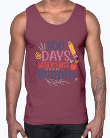 one hundred days with my best buddies 586#- one hundred days- Cotton Tank