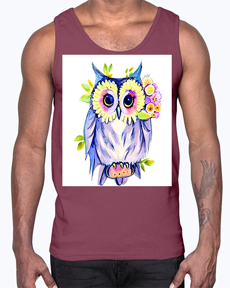 owl 10#- owl- Cotton Tank