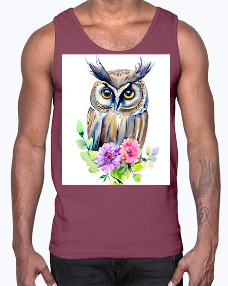 owl 11#- owl- Cotton Tank
