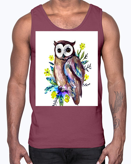 owl 14#- owl- Cotton Tank