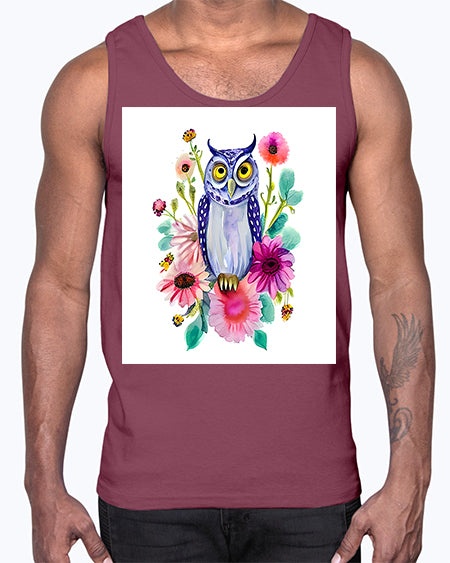 owl 25#- owl- Cotton Tank