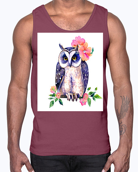 owl 2#- owl- Cotton Tank