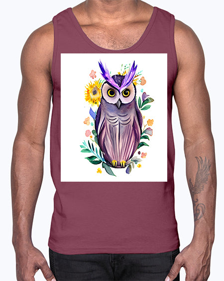 owl 7#- owl- Cotton Tank