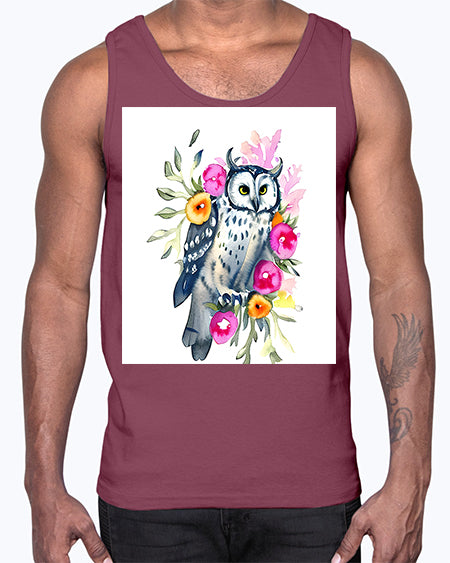 owl 8#- owl- Cotton Tank