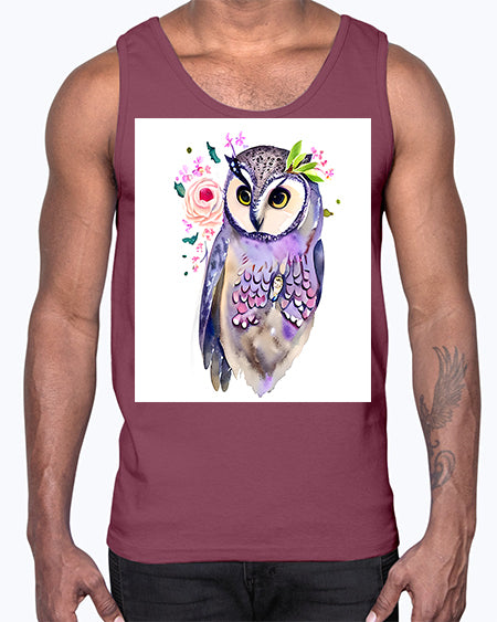 owl 9#- owl- Cotton Tank