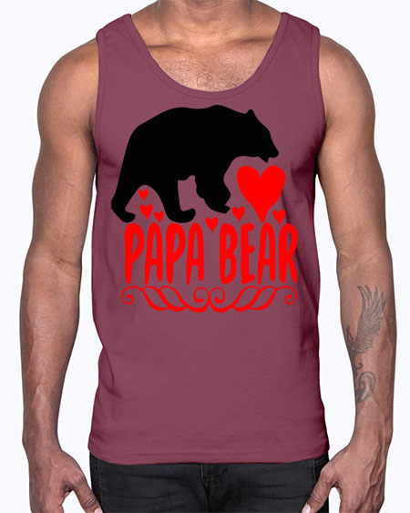 papa bear 205#- bears - animals- Cotton Tank