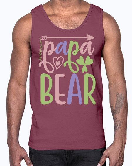 papa bear 207#- bears - animals- Cotton Tank