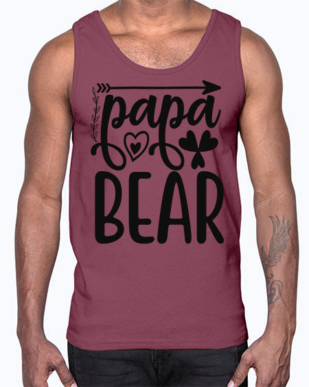 papa bear 209#- bears - animals- Cotton Tank
