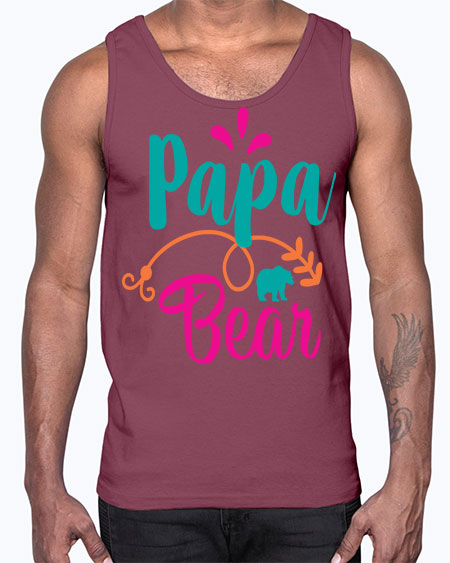 papa bear 213#- bears - animals- Cotton Tank