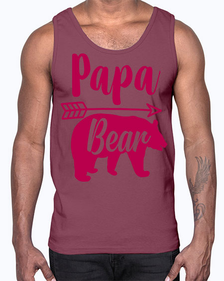 papa bear 217#- bears - animals- Cotton Tank