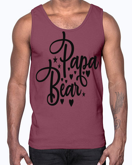 papa bear 219#- bears - animals- Cotton Tank