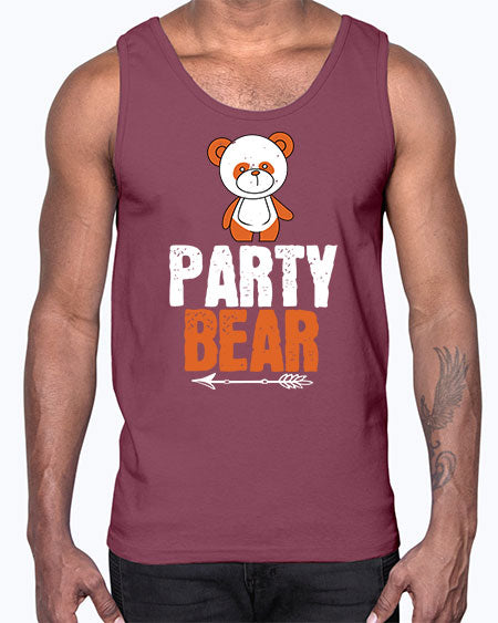 party bear 225#- bears - animals- Cotton Tank