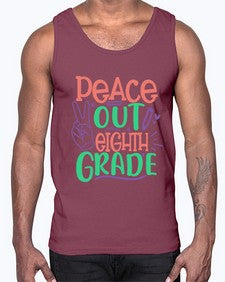 peace out eighth gradee 617#- eighth grade- Cotton Tank