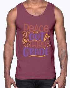 peace out third grade 645#- third grade- Cotton Tank